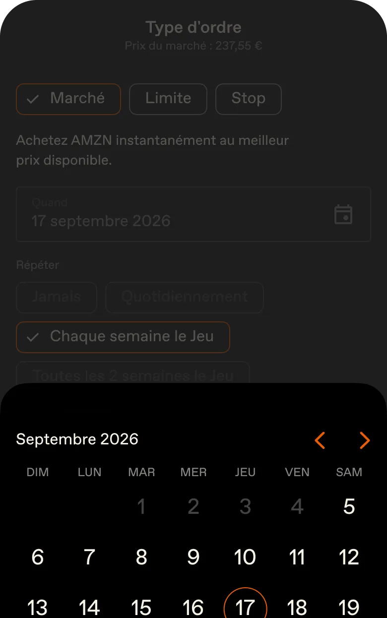 Planifiez des achats récurrents pour <span class="font-normal italic">lisser</span> votre point d'entrée.