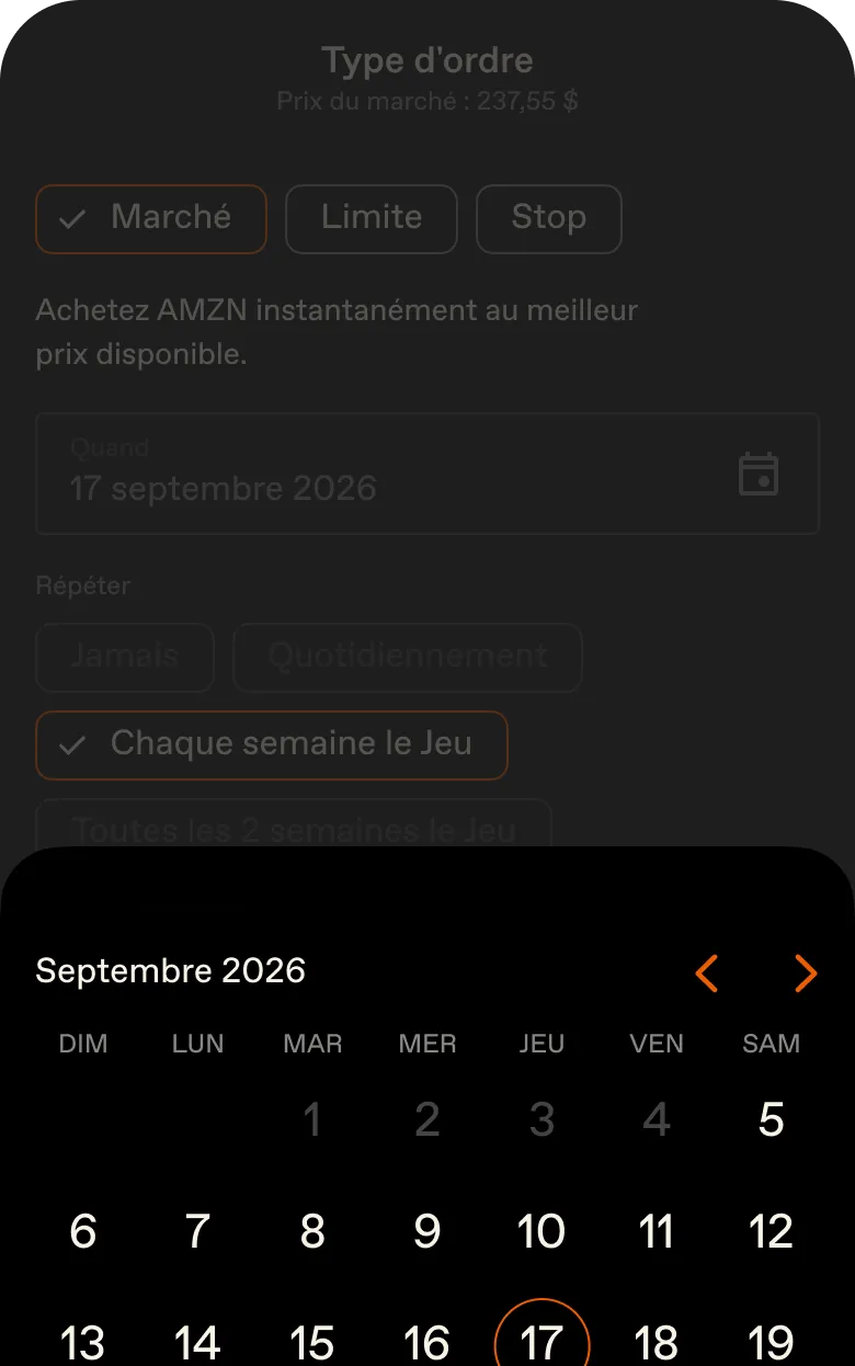 Planifiez des achats récurrents pour <span class="font-normal italic">lisser</span> votre point d'entrée.